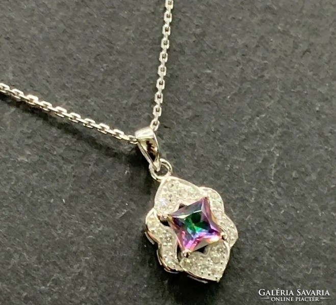 Silver pendant with mystic topaz /925/ --new