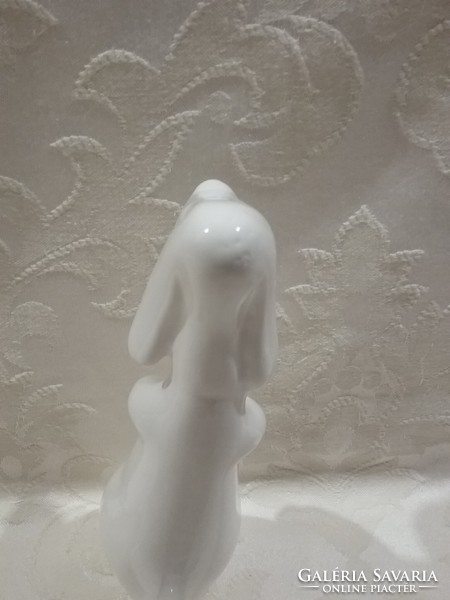 Rare Kispest granite white dog, 16.5 Cm