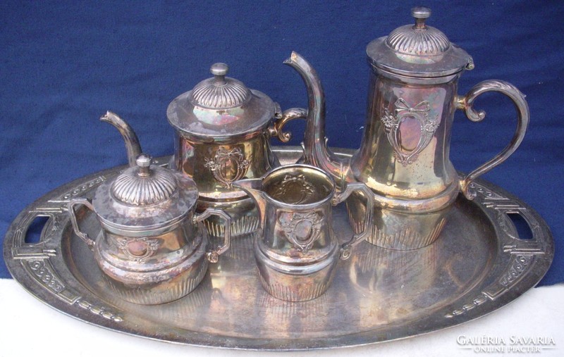 Silver-plated coffee and tea set approx. 100 years old