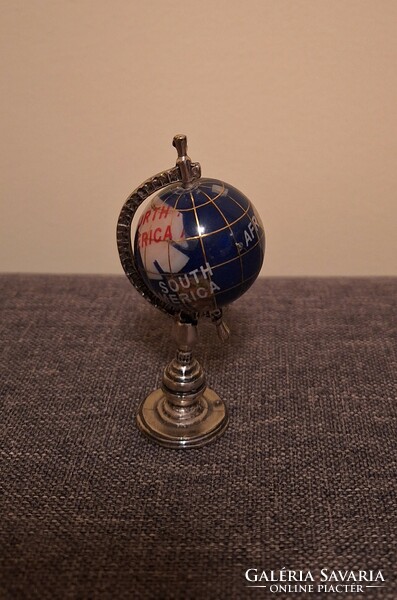 Miniature silver ceramic globe