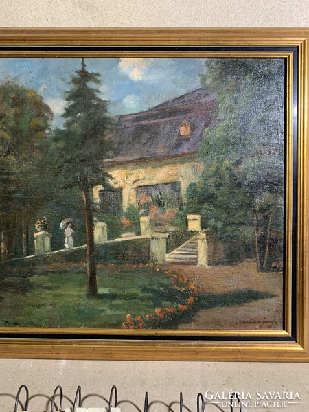XX. Beginning of the century, painting by a Hungarian painter, oil on canvas, 65 x 70 cm, signed