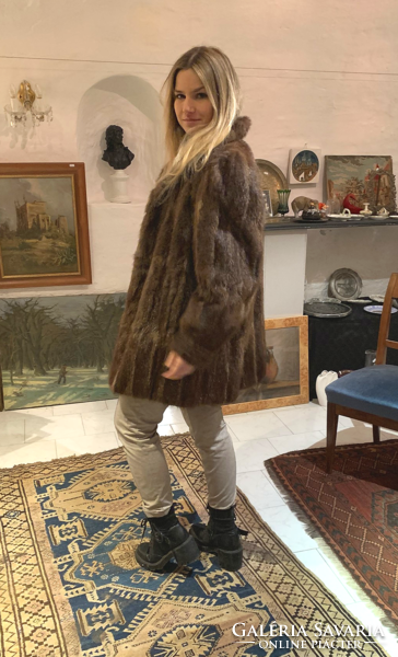 Short mink fur coat