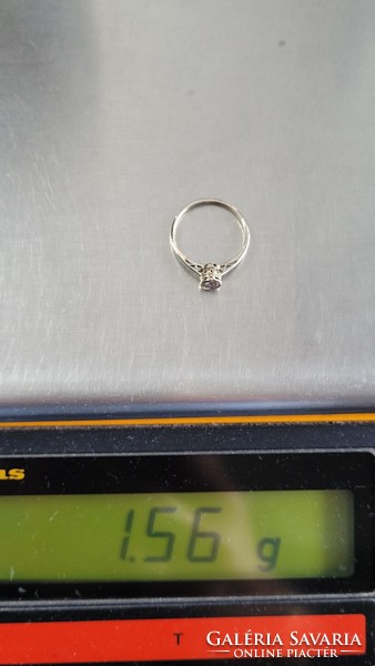14 K white gold brill, diamond ring 1.56 g