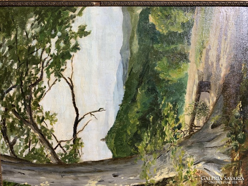 XX. század eleje, magyar festő festménye, olaj, vászon, 60 x 80 cm-es.