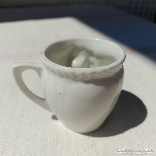 Art nouveau embossed porcelain mini souvenir mug