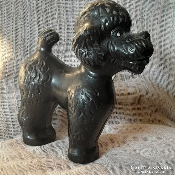 Vintage sípolós fekete műanyag kutya poodle uszkár