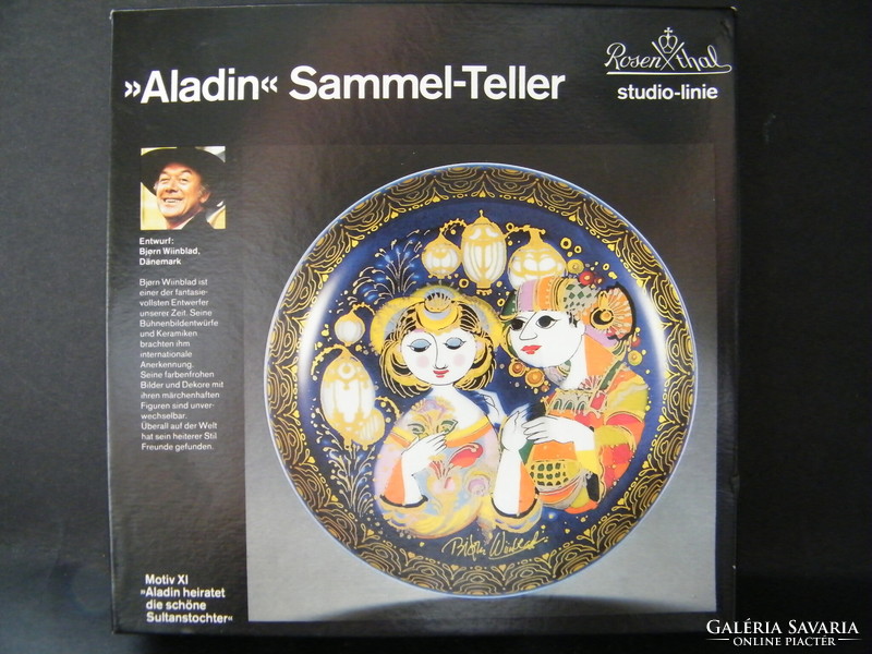 Rosenthal porcelain (björn wiinblad) decorative plate Aladdin and the magic lamp series xi. In a box