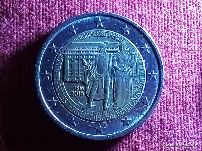 2 Euro Austria is the 200th anniversary coin of the Austrian National Bank