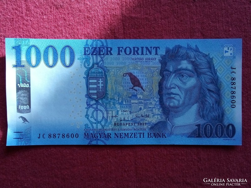 1000 Ft papír pénz hajtatlan gyönyörű állapotú bankjegy 2021 UNC