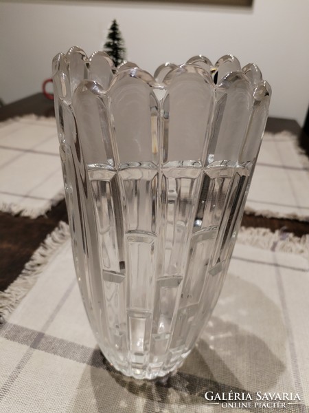Ólom kristály váza - minimalista jelleggel  / a 60-as,70 -es évekből