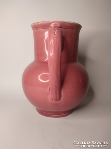 Old körmöcbánya marked pink jug similar to zsolnay