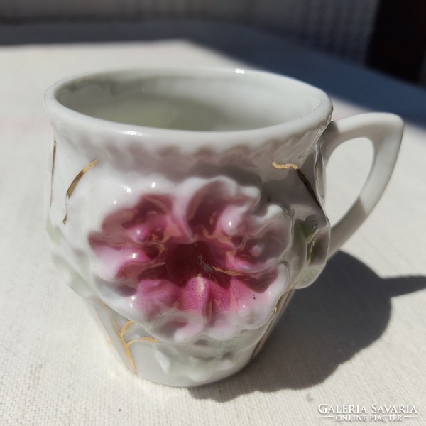 Art nouveau mini porcelain flower memory mug