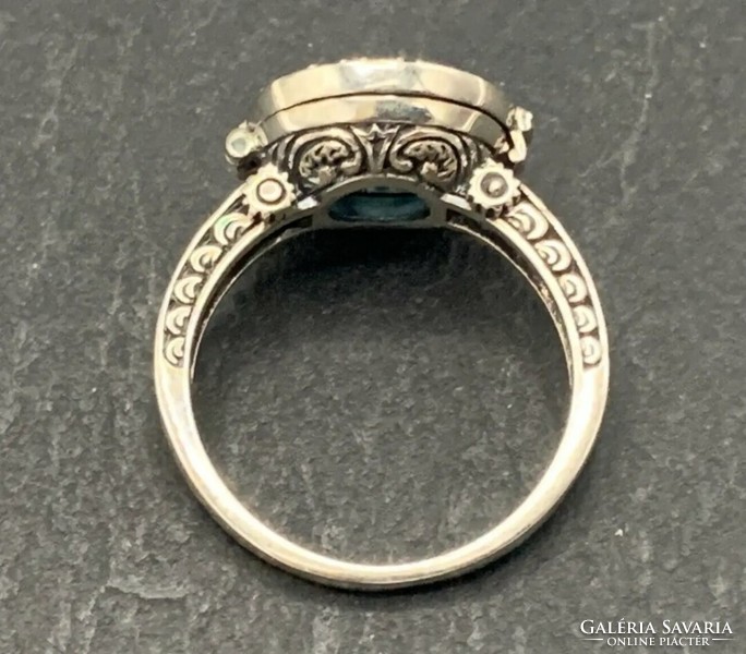 "Méregtartó" csilivili gyűrű, 57 es  méret   925 ezüst  új