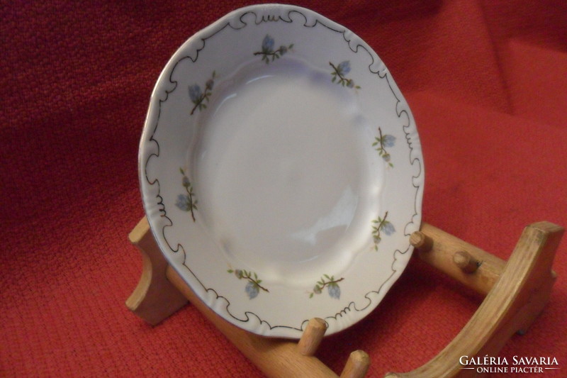 Porcelain - zsolnay replacement plate with dessert cake blue flower pattern gilded