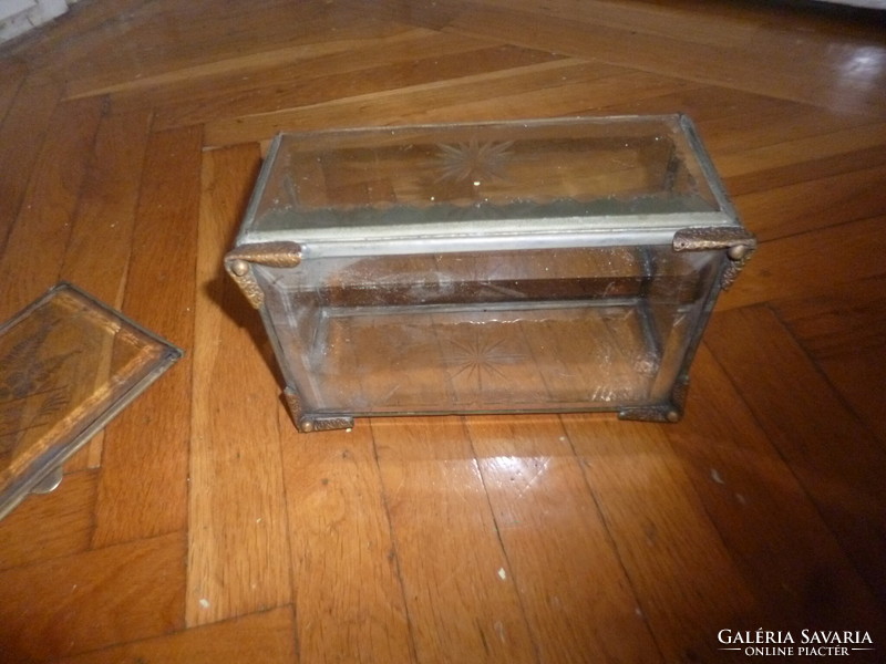 Antique decorative polished glass box