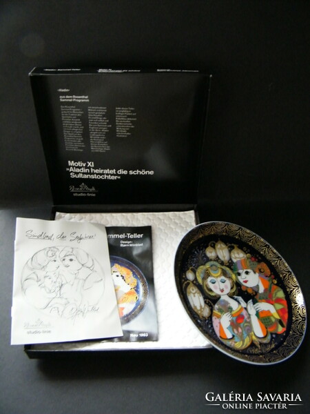 Rosenthal porcelain (björn wiinblad) decorative plate Aladdin and the magic lamp series xi. In a box