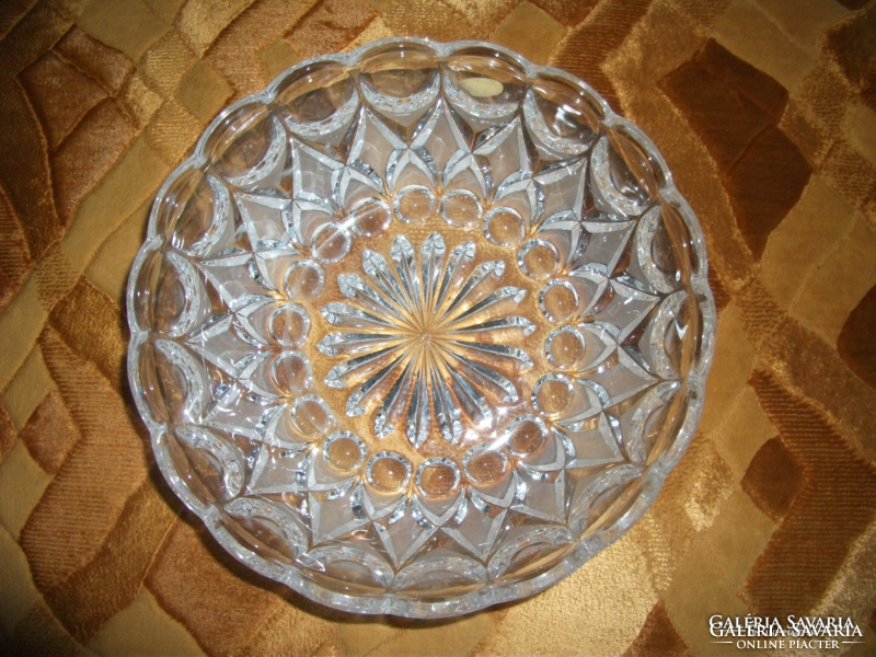 Old west German astra crystal bowl, kept in a display case, diameter 21.5 cm, height: 8 cm, unused