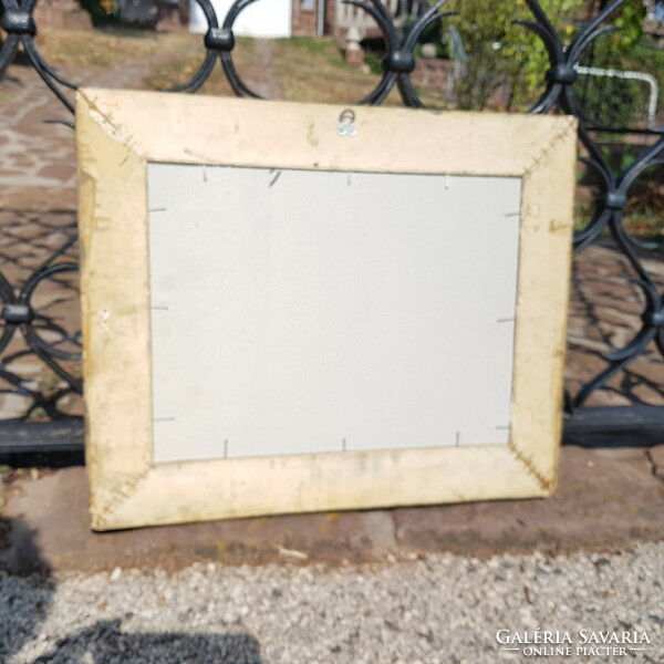Mesterházy Dénes: Festmény, olaj, festő karton 28,5x39 cm. Tájkép, életkép.