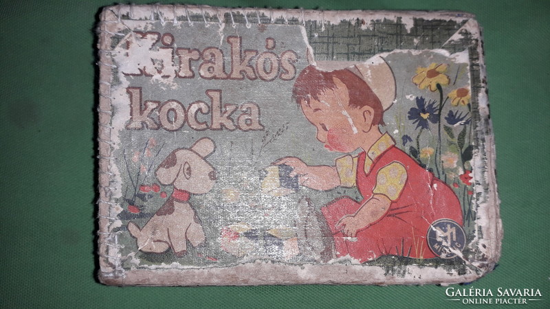 Antik MISKOLCI JÁTÉKÁRUGYÁR KIRAKÓS KOCKA - játék antik kockapuzzle a képek szerint