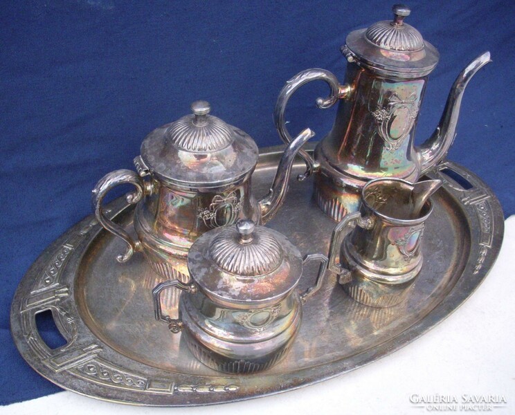 Silver-plated coffee and tea set approx. 100 years old