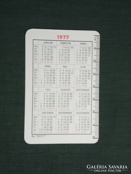 Card calendar, impulsa dairy company from the NDK., Graphic drawing, humorous, cow, 1977, (4)