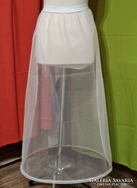ESKÜVŐ ASZ01B - 1 körös rugalmas ekrü menyasszonyi alsószoknya, abroncs, lépéskönnyítő