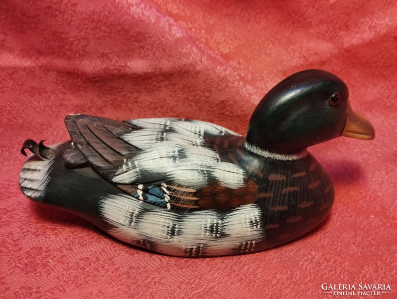 Wild duck family made of wood