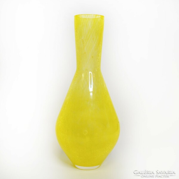 Yellow veil glass vase