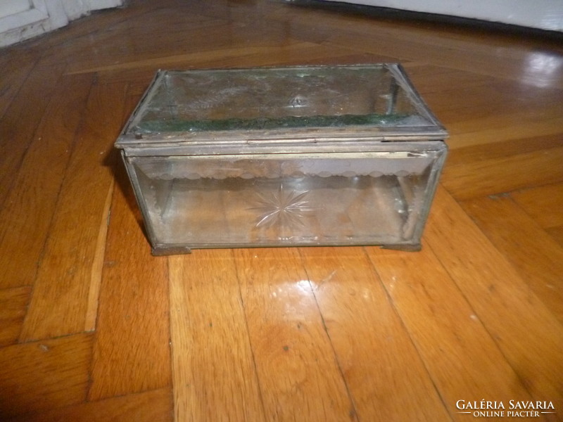 Antique decorative polished glass box
