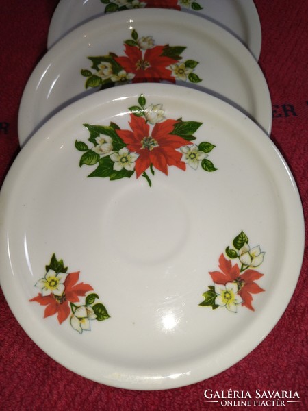 Beautiful Zsolnay 6-piece Santa flower coffee cup coaster small plate, never used