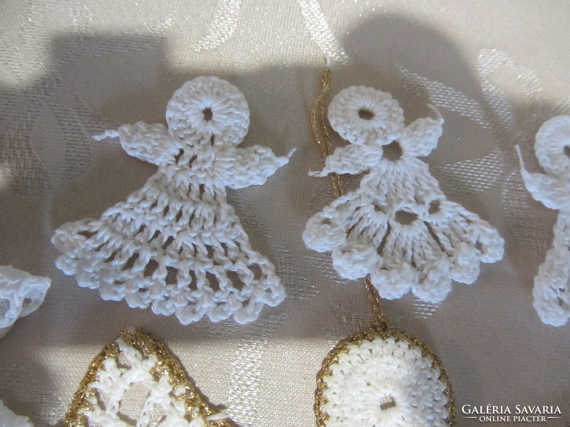 Small and large crocheted angel neck -- for sale at the same time -- Christmas tree decoration