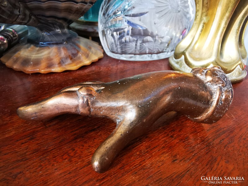 Antique bronze hand, letter weight