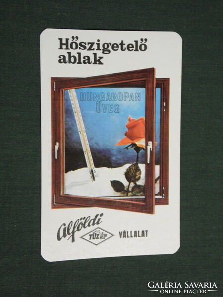 Card calendar, Alföld tüzep building material company, Szeged, thermal insulation window, 1978, (4)
