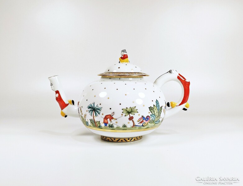 Herend, Chinese Fodo pattern tea set for 2, hand-painted porcelain! P044)
