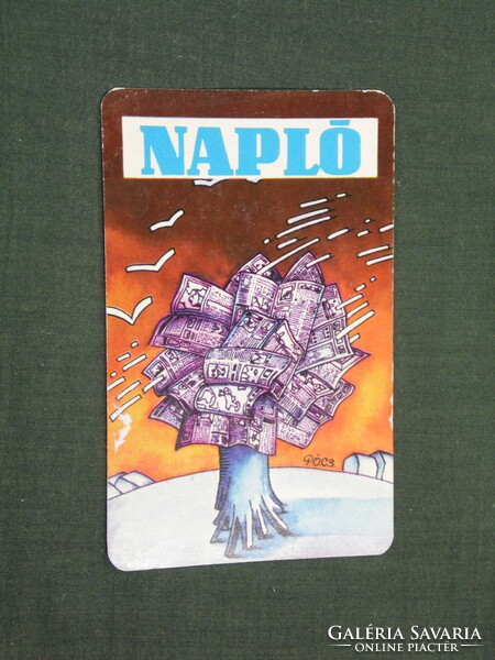 Kártyanaptár, Napló napilap,újság,magazin, grafikai rajzos, 1978,   (4)