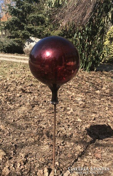 Rose ball antique blown large glass ornament garden rose glass