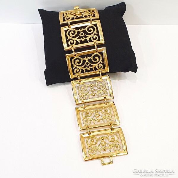 Crown trifari new york 1950's 18kt gold plated bracelet