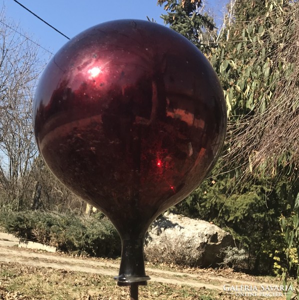 Rose ball antique blown large glass ornament garden rose glass
