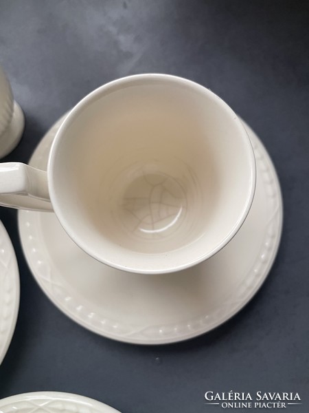 Recamier Royal Creamware francia teás, cappuccinos szett