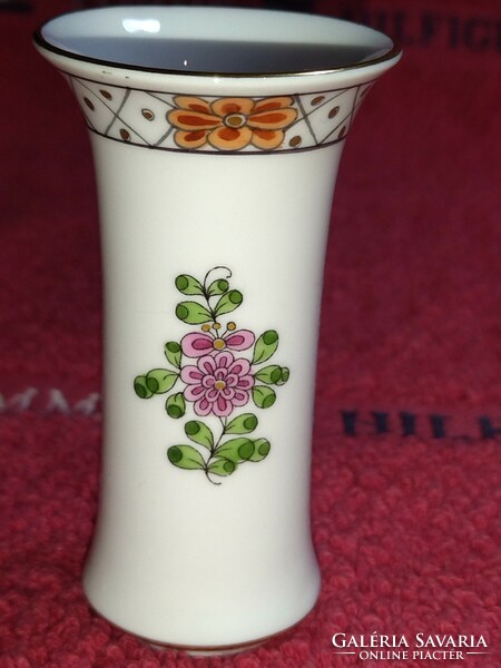 Gyönyörű Herendi porcelán virág mintás miniatűr váza