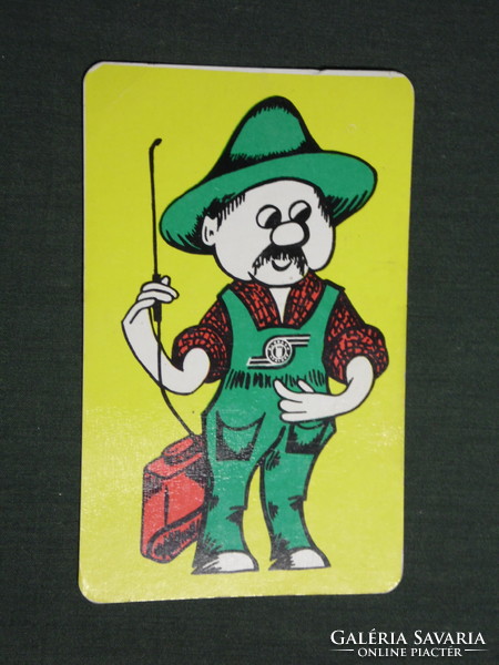 Card calendar, agroker agricultural store, Szolnok, graphic artist, advertising figure, 1978, (4)