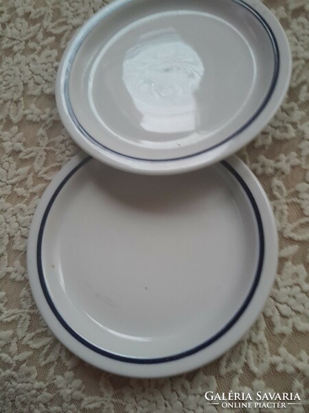 Zsolnay kék csíkos tányér. 17 cm parban
