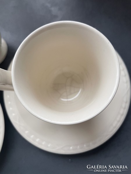 Recamier Royal Creamware francia teás, cappuccinos szett