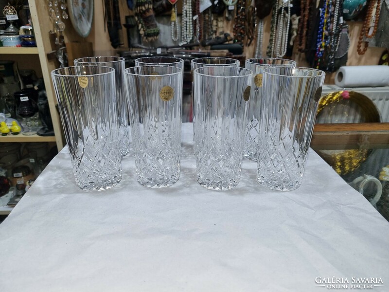 8 crystal soda glasses
