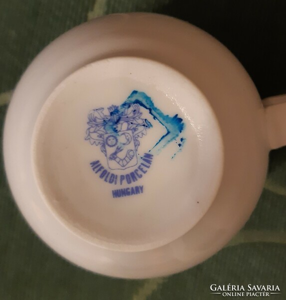 Alföldi porcelán kávéscsészék (6 db) lila virágos