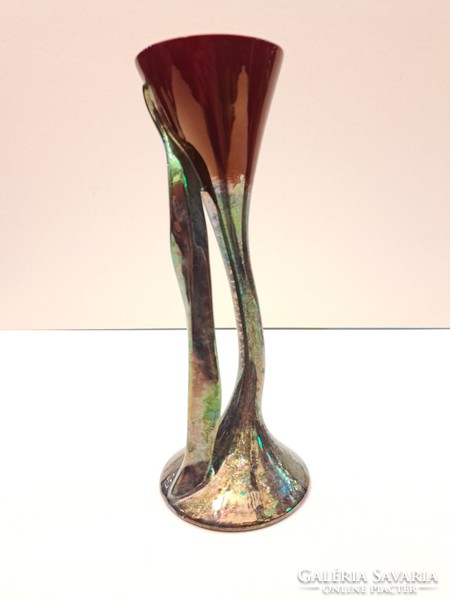 Beautiful color!!! Zsolnay eosin porcelain calla vase