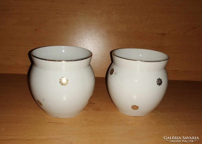 Jelzett porcelán hasas bögre párban - magasság 9,3 cm (14/d)