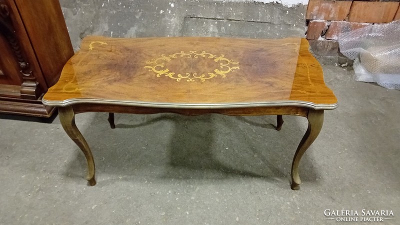 Neo-baroque marquetry salon table