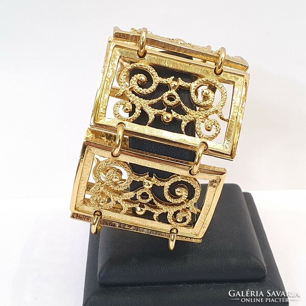 Crown trifari new york 1950's 18kt gold plated bracelet
