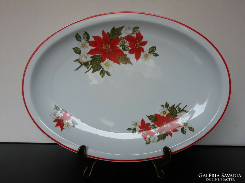 Zsolnay poinsettia pattern steak plate